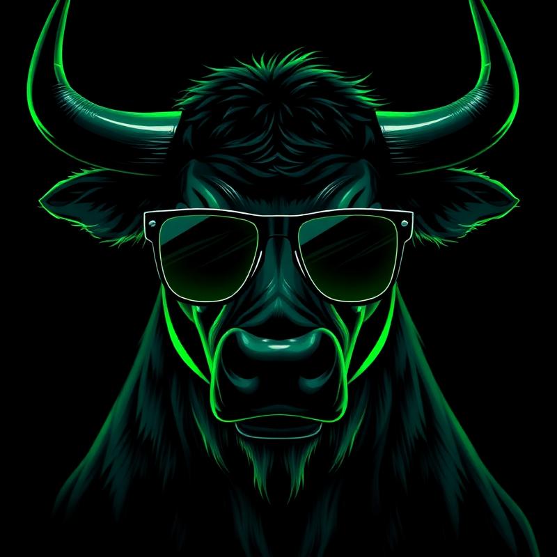 Bull wearing sunglasses