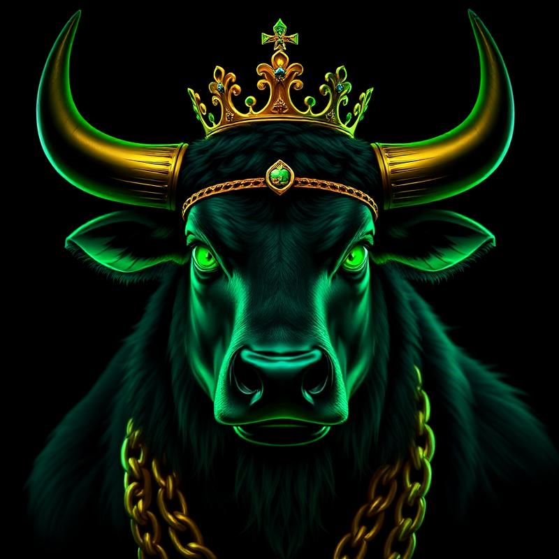 Crowned crypto king bull